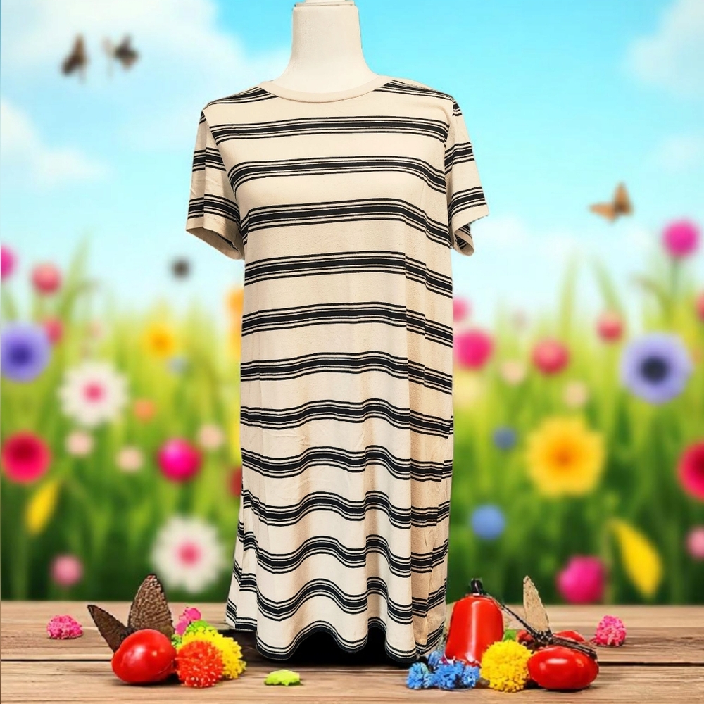Mossimo Striped Tee Shirt Dress Large